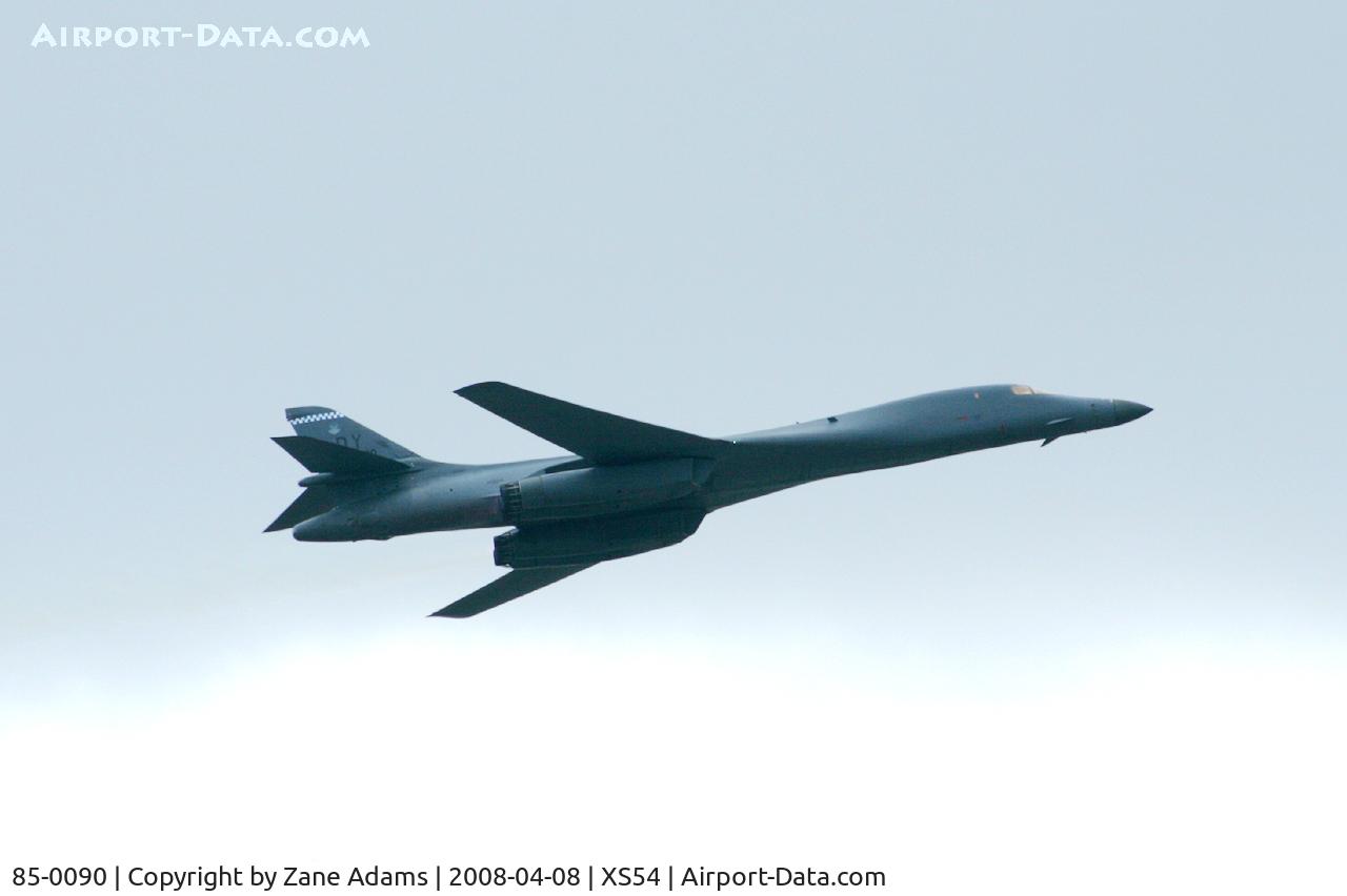 85-0090, 1985 Rockwell B-1B Lancer C/N 50, B-1B flyover of the Rangers Ball Park in Arlington - Home Opener 2008