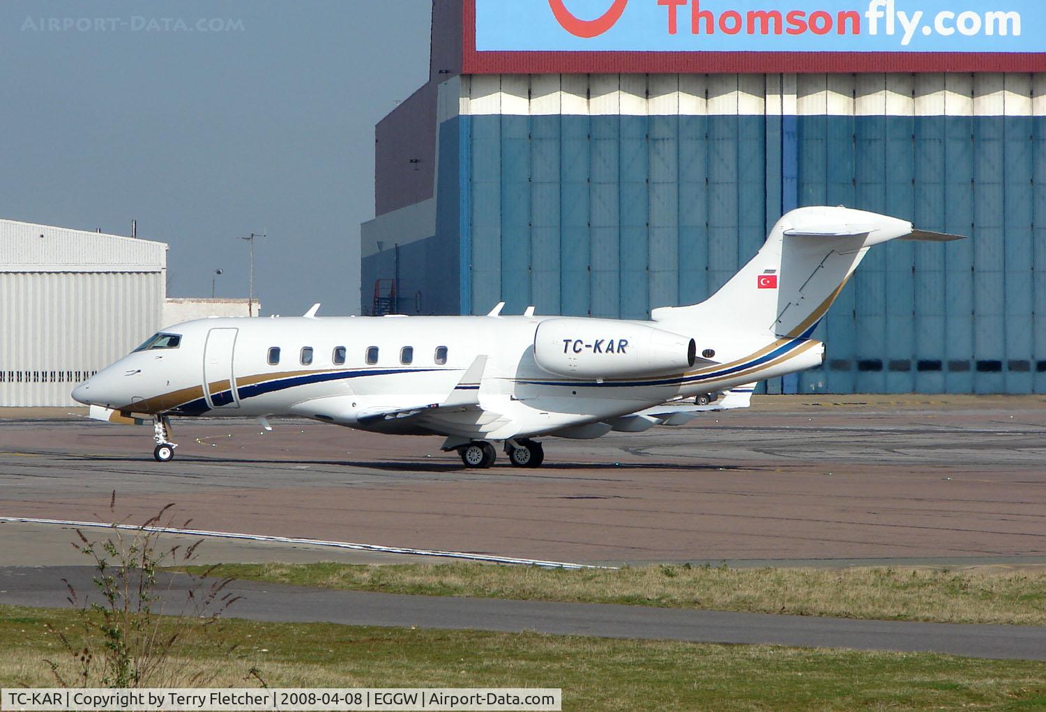 TC-KAR, 2007 Bombardier Challenger 300 (BD-100-1A10) C/N 20149, Turkish Bizjet arrives for Chelsea v Fenerbache Soccer match