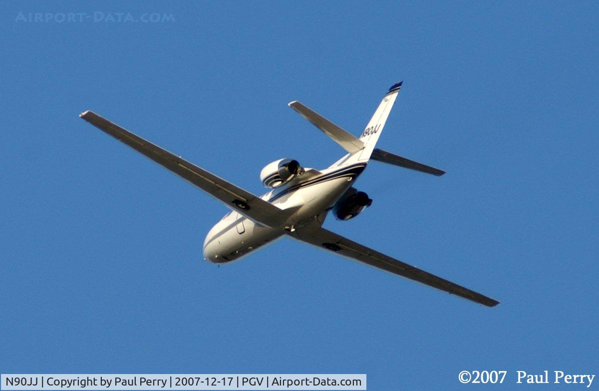 N90JJ, 1988 Cessna 550 Citation II C/N 550-0571, Banking for Reading, but diverted to Lehigh
