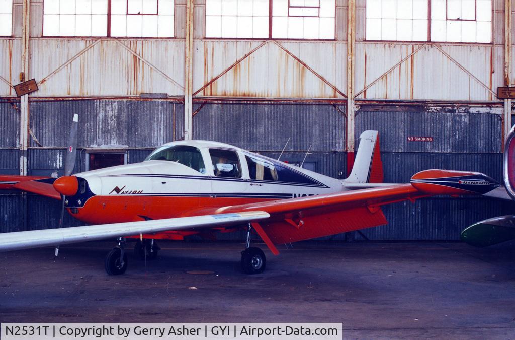 N2531T, 1969 Navion Rangemaster H C/N NAV-4-2536, Taken in a hangar at Grayson County Airport around 2003.