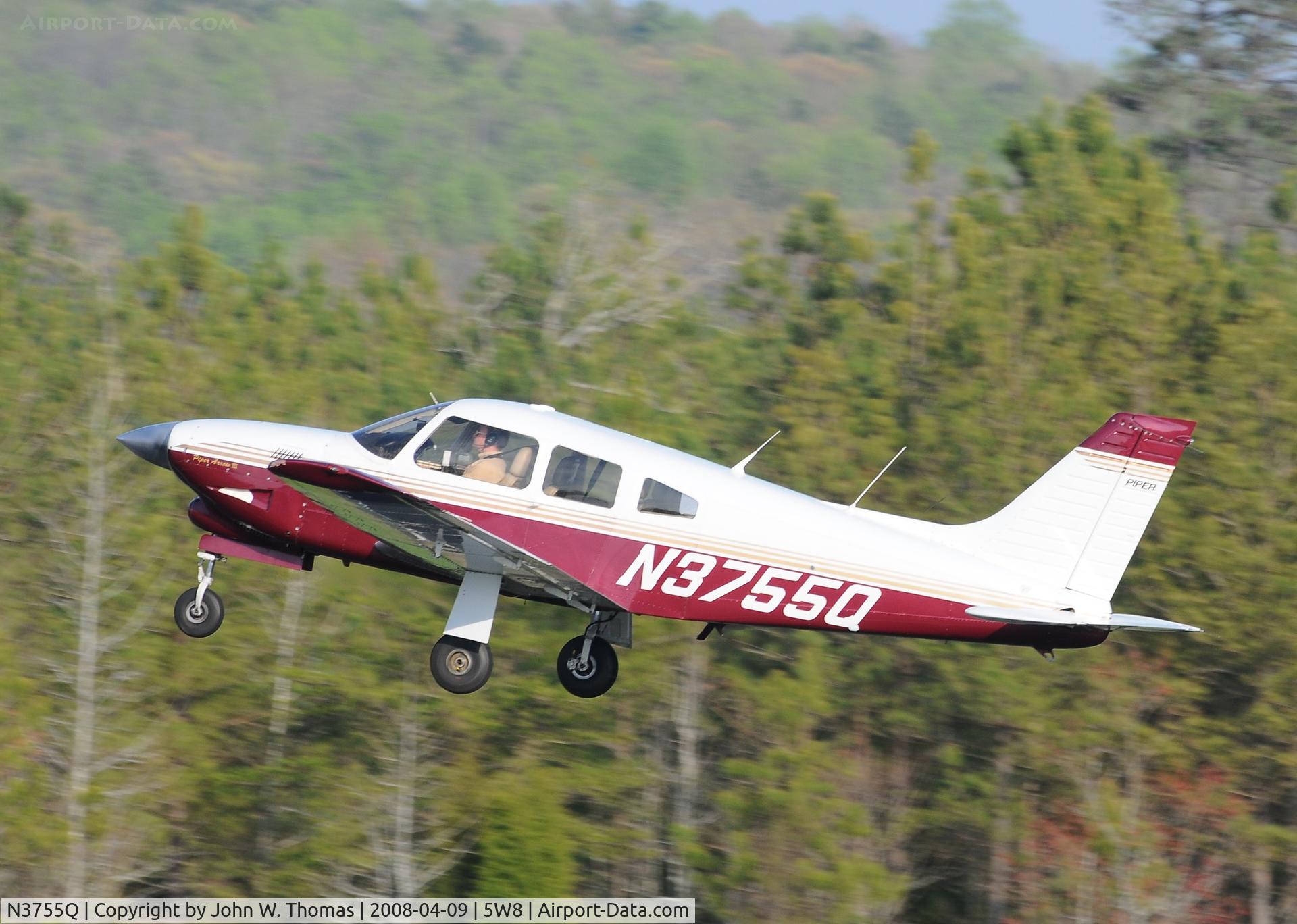 N3755Q, Piper PA-28R-201T Cherokee Arrow III C/N 28R-7703116, Departing runway 4