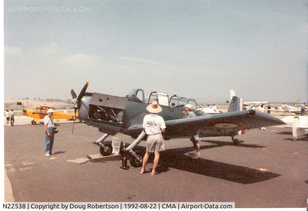 N22538, Nord 3202 Master C/N 55, Nord 3202 tandem two seat primary trainer, Potez 4 D.34B 260 Hp 4 cylinder air-cooled, in colors of French Aviation Legere de 'l Armee de Terre (A.L.A.T.)