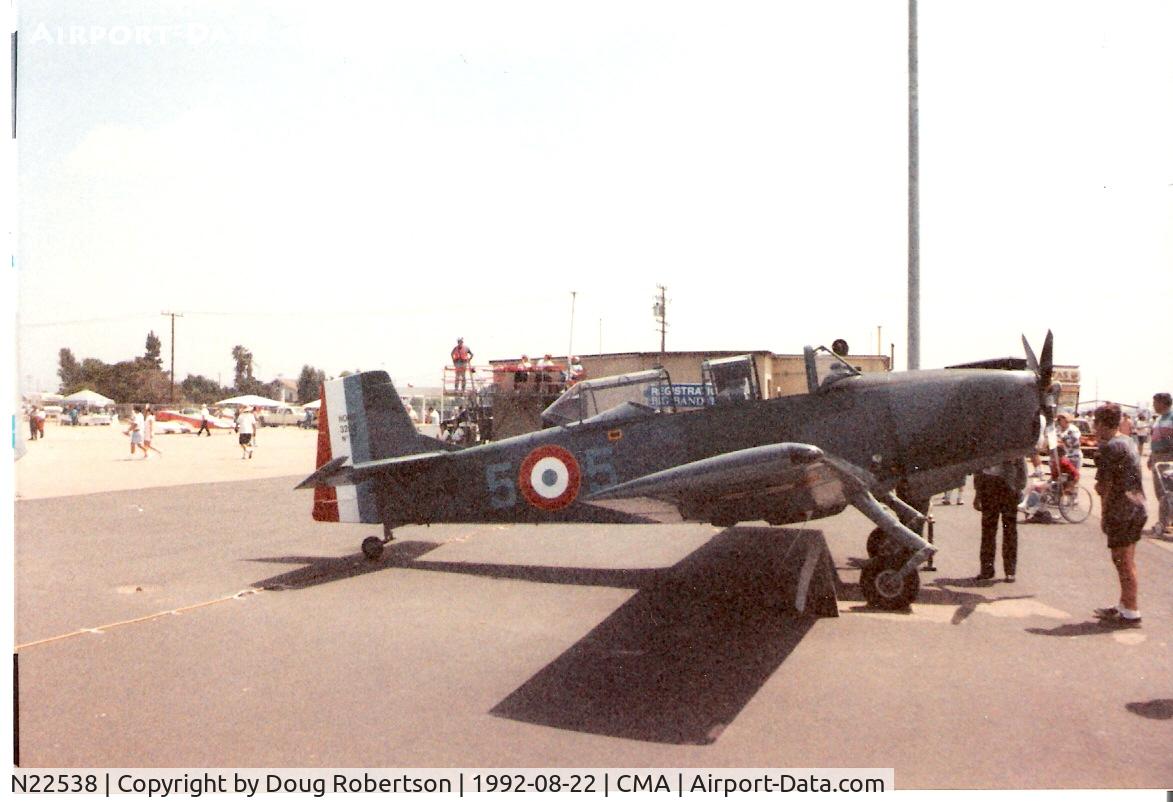 N22538, Nord 3202 Master C/N 55, Nord 3202 tandem two seat primary trainer, Potez 4 D.34B 260 Hp 4 cylinder air-cooled, in colors of French Aviation Legere de 'l Armee de Terre (A.L.A.T.)