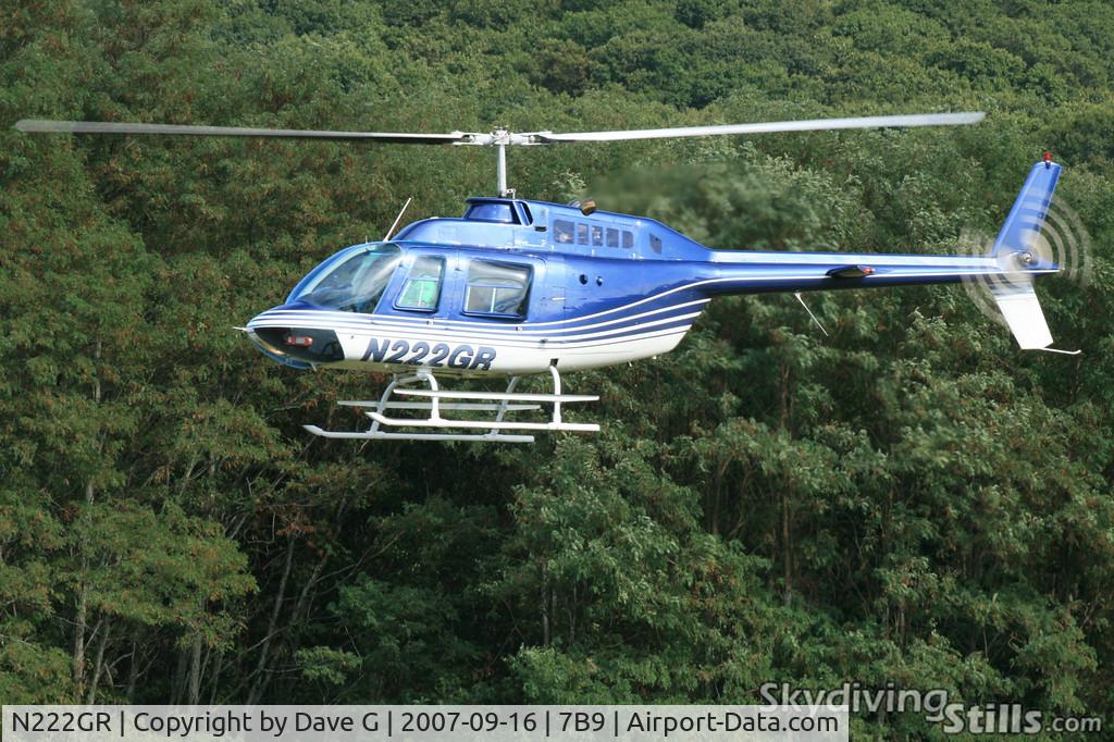 N222GR, 1975 Bell 206B JetRanger II C/N 1638, N222GR arrives back at Ellington, CT.