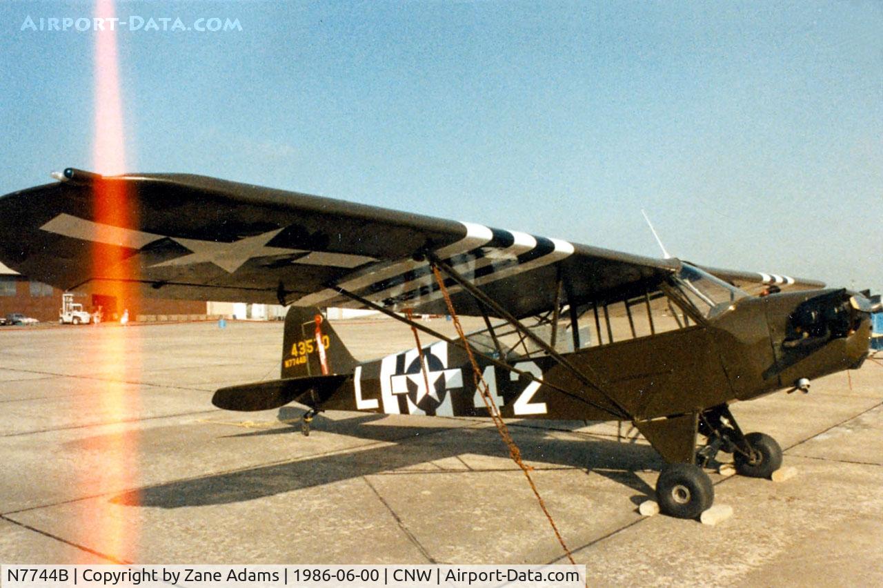 N7744B, 1957 Piper J3C-65 Cub Cub C/N 9265, Texas Sesquicentennial Air Show 1986