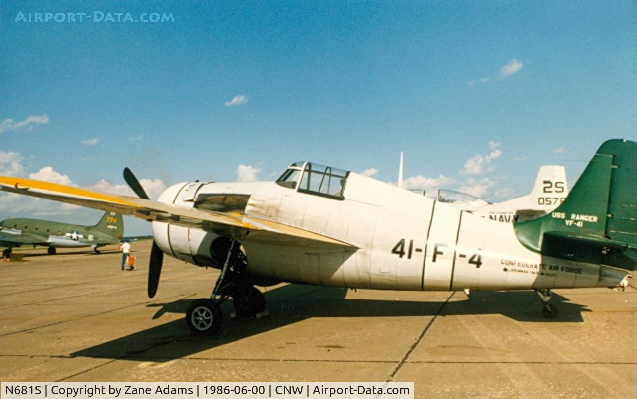 N681S, 1944 General Motors FM-2 Wildcat C/N Not found (USN55585), Texas Sesquicentennial Air Show 1986