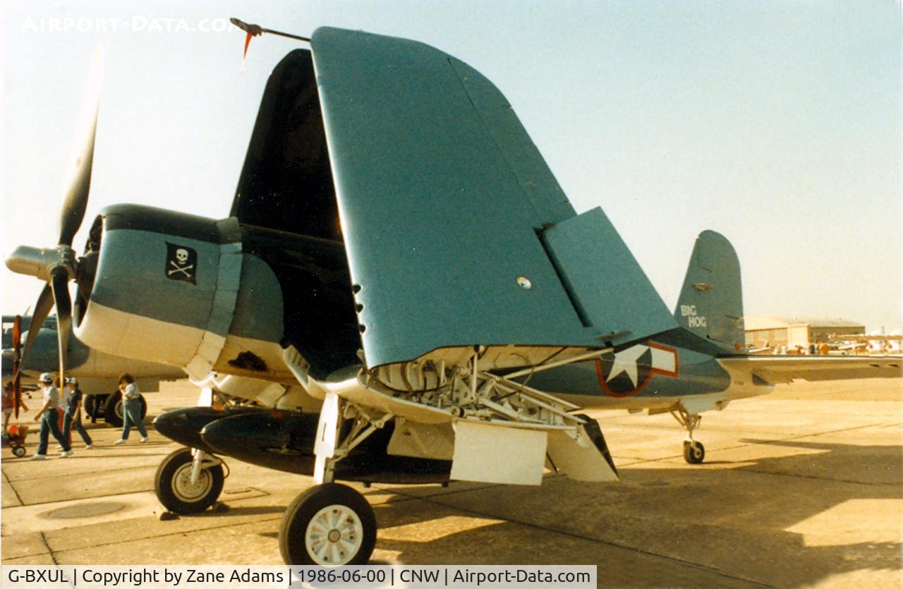 G-BXUL, 1945 Goodyear FG-1D Corsair C/N 3205, Former N55JP @ Texas Sesquicentennial Air Show 1986