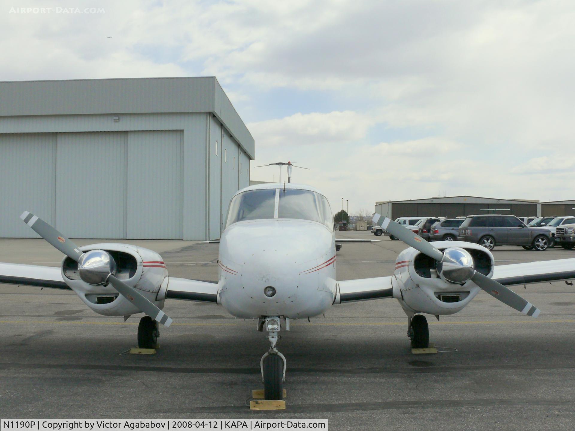 N1190P, 1955 Piper PA-23 C/N 23-204, Parked at Centennial. Bonus: Cessna at the top.