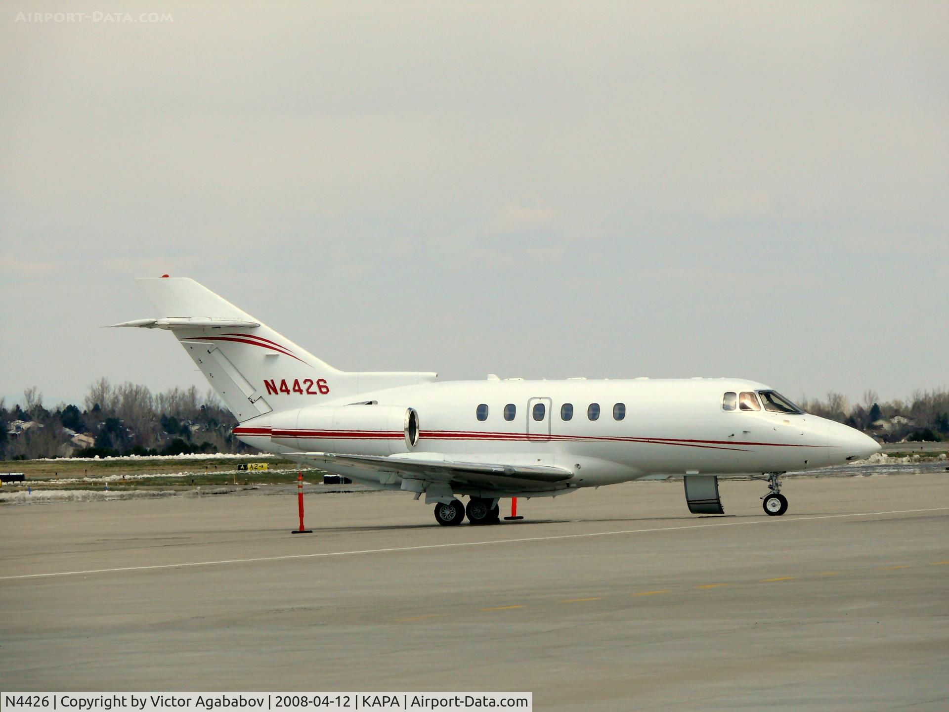 N4426, 1995 Raytheon Hawker 800XP C/N 258272, Parked at Centennial.