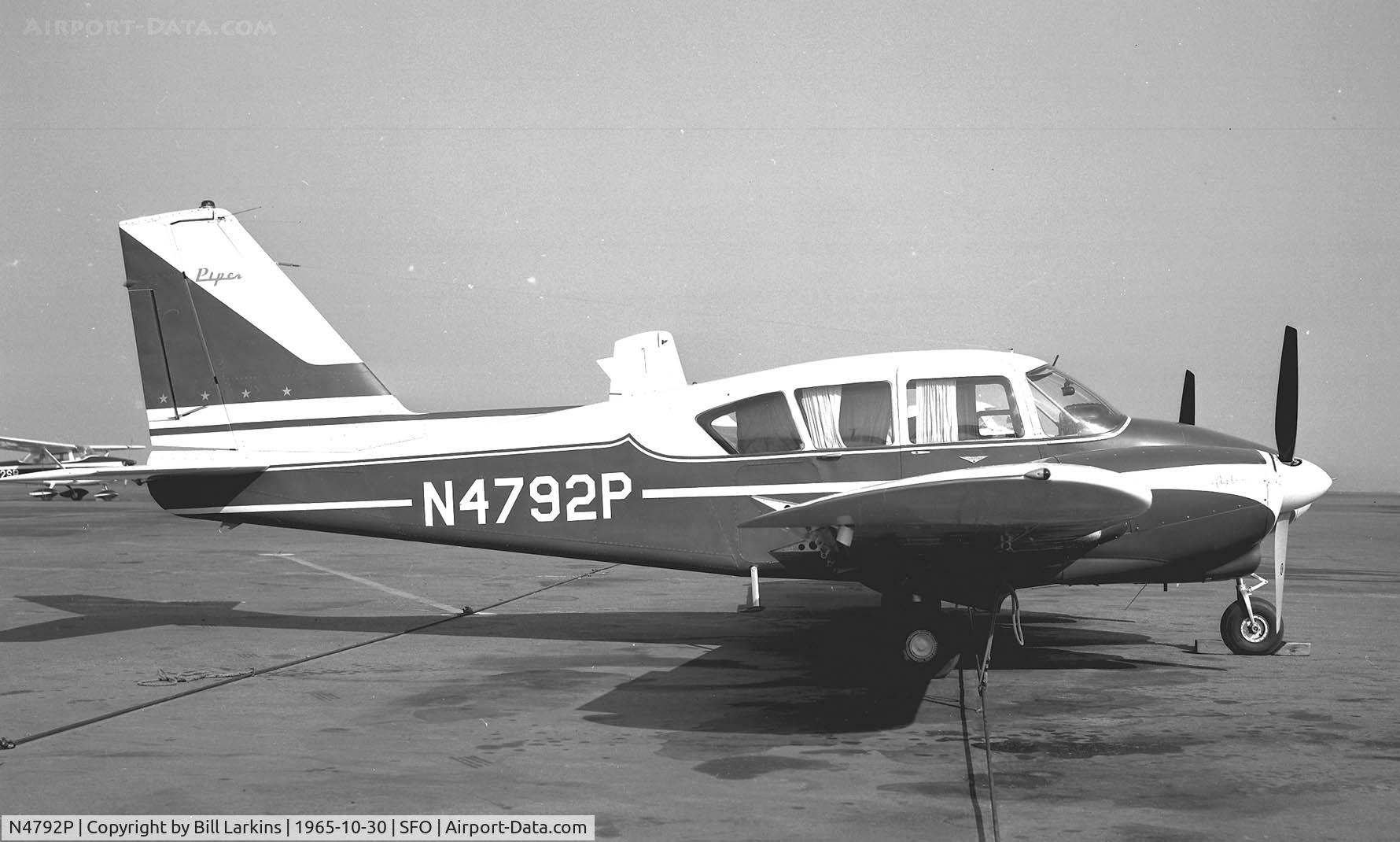 N4792P, 1960 Piper PA-23-250 C/N 27-350, Now a rare sight