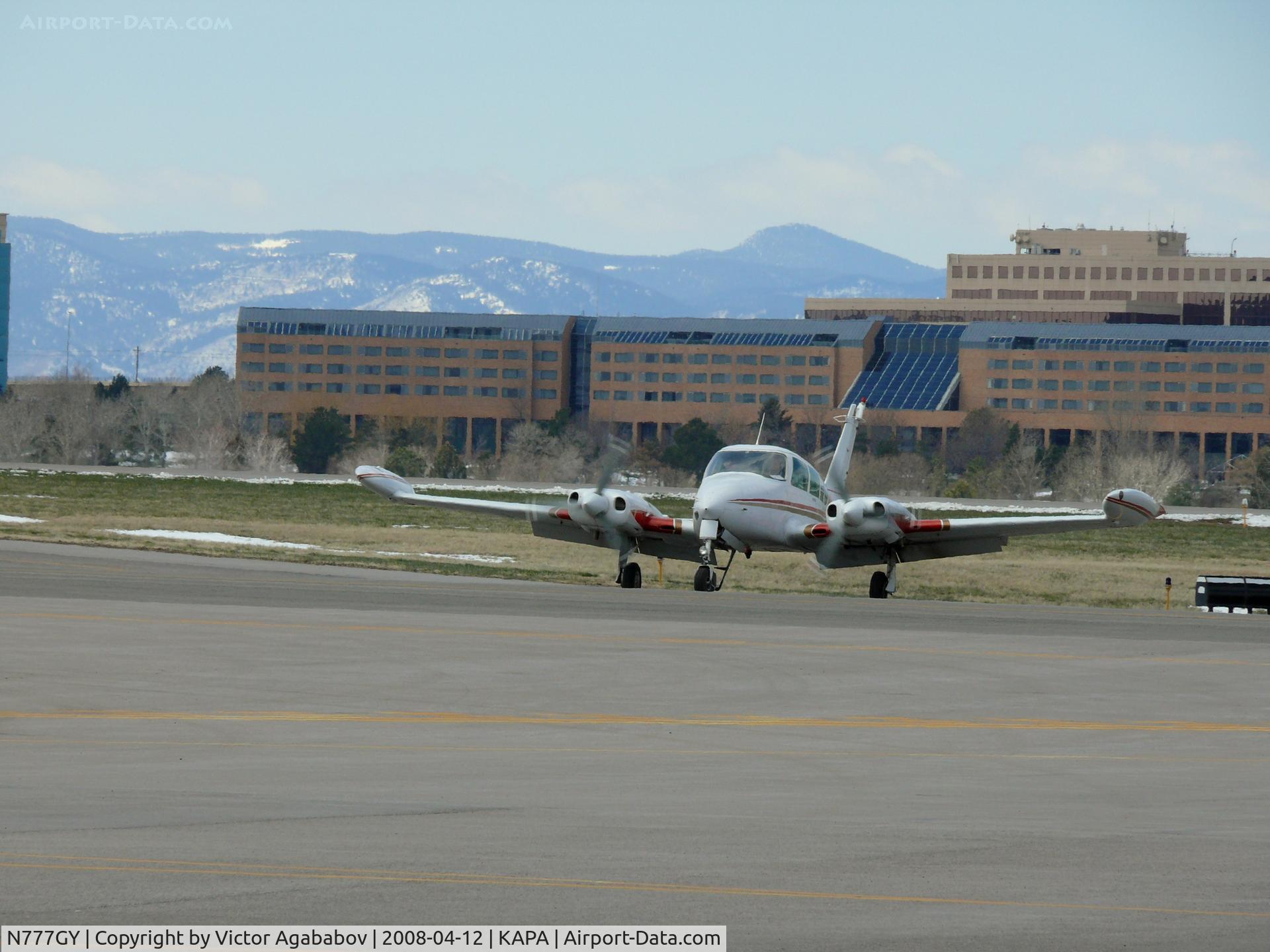 N777GY, 1968 Cessna 320E Executive Skyknight C/N 320E0027, Turning from Alpha 12 to Alpha  @ Centennial