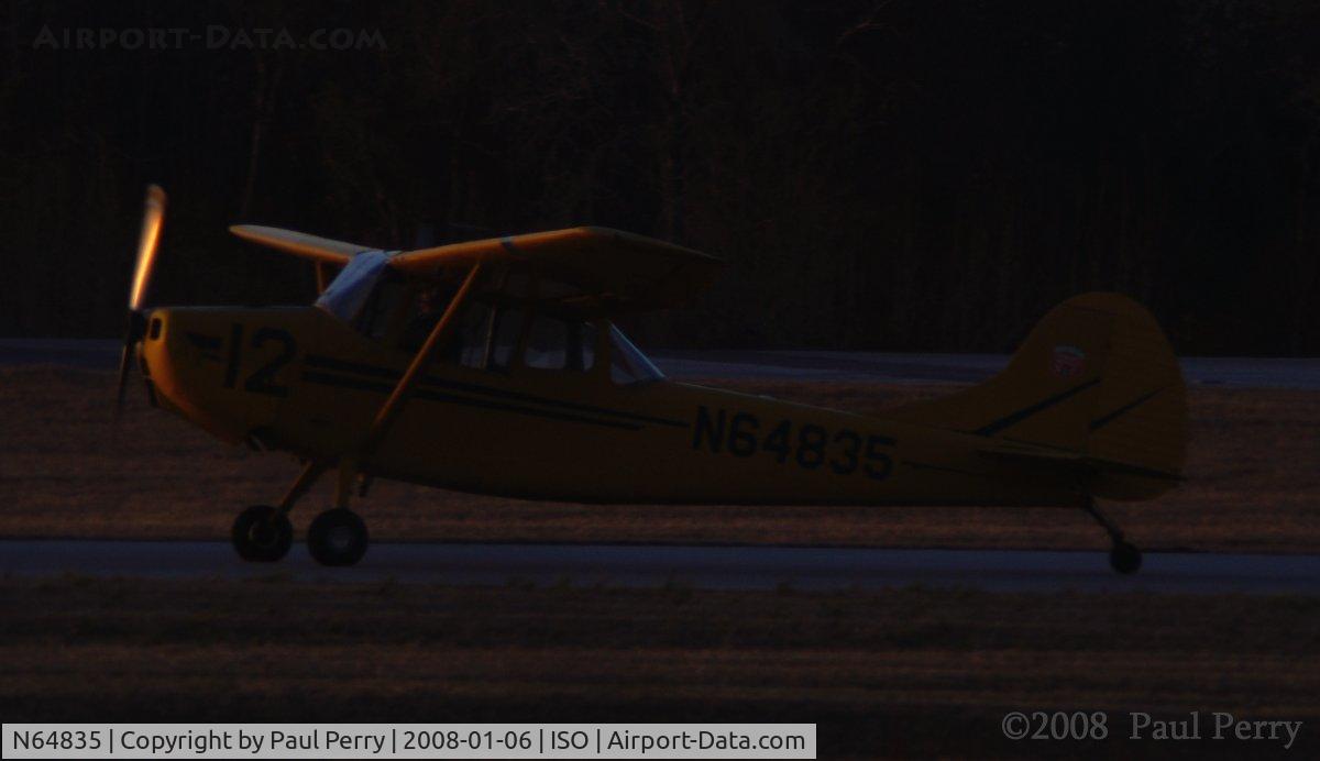 N64835, 1952 Cessna O-1A (305A) Bird Dog C/N 22470, Twilight landing to a late-date spotting hop