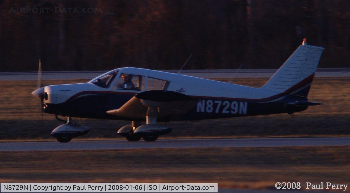 N8729N, 1969 Piper PA-28-140 C/N 28-25544, A near-night return