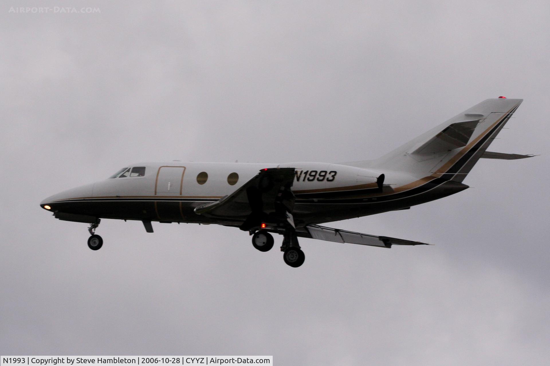 N1993, 1982 Dassault Falcon 10 C/N 195, Short Finals at Toronto - Over 