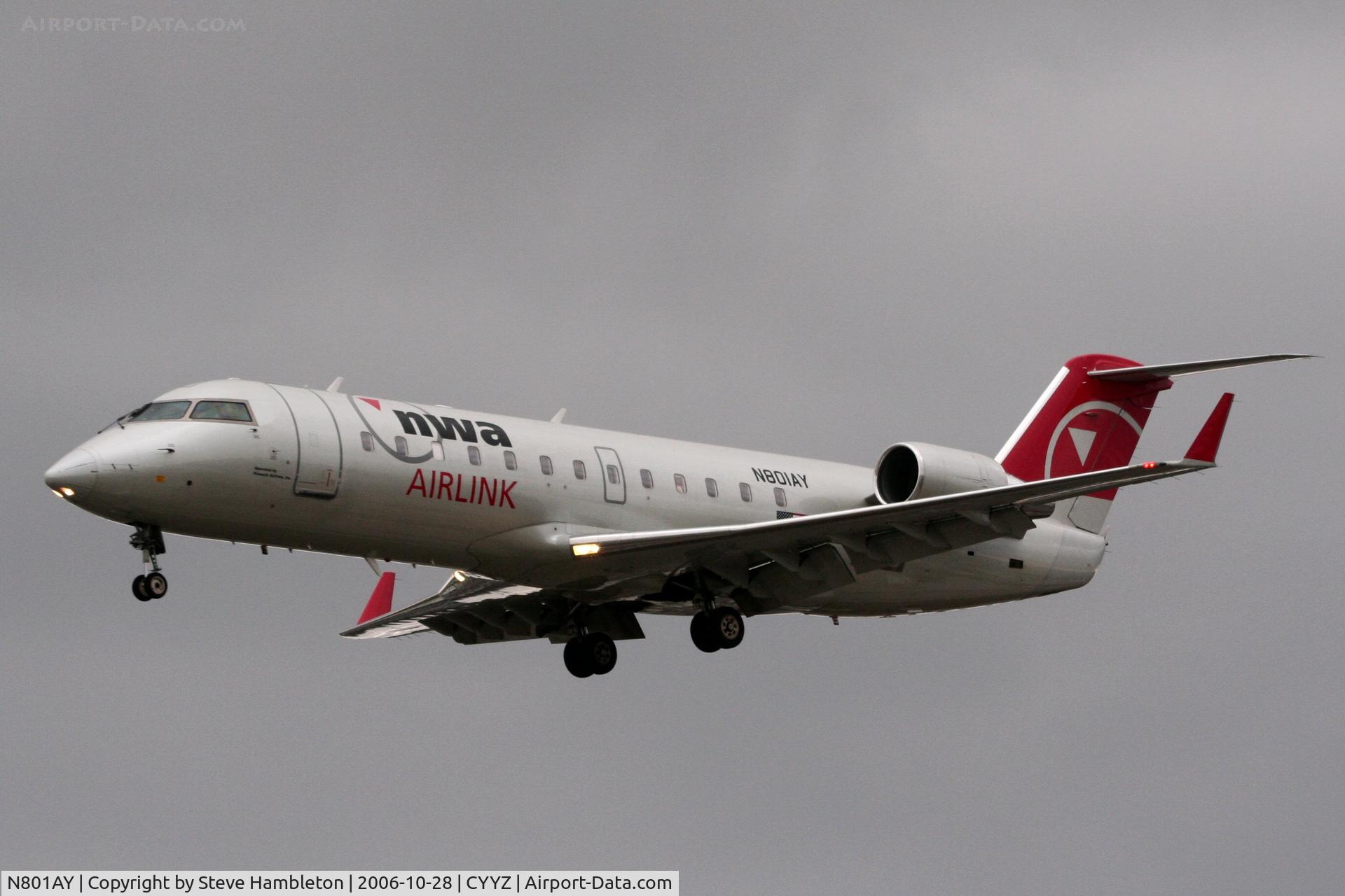 N801AY, 2004 Bombardier CRJ-200ER (CL-600-2B19) C/N 8001, Short Finals at Toronto - Over 
