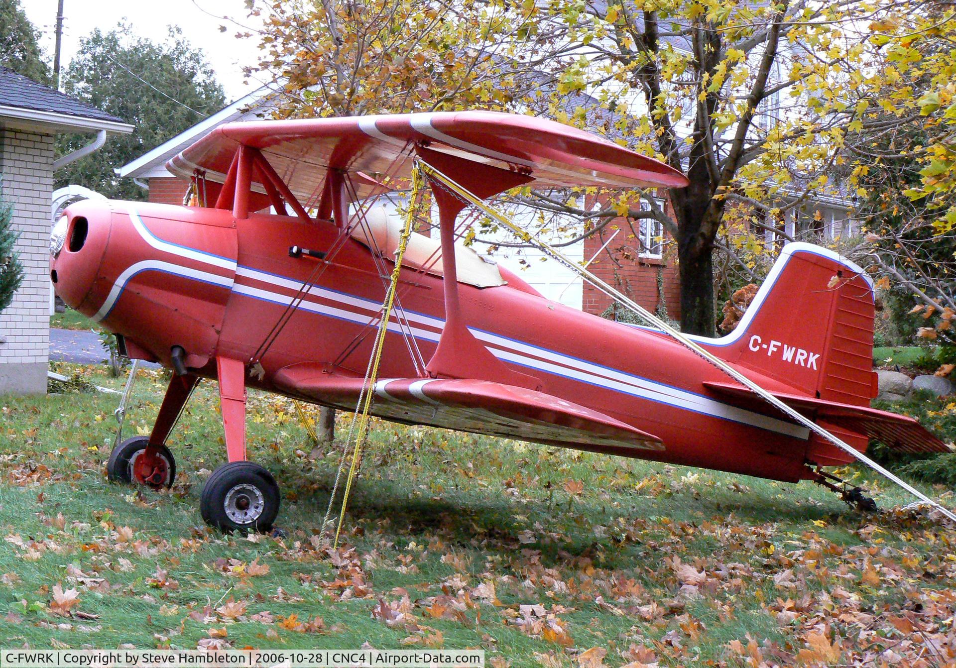 C-FWRK, 1972 Meyer Little Toot C/N G.L.002, In a garden on the approach road to Guelph Airpark