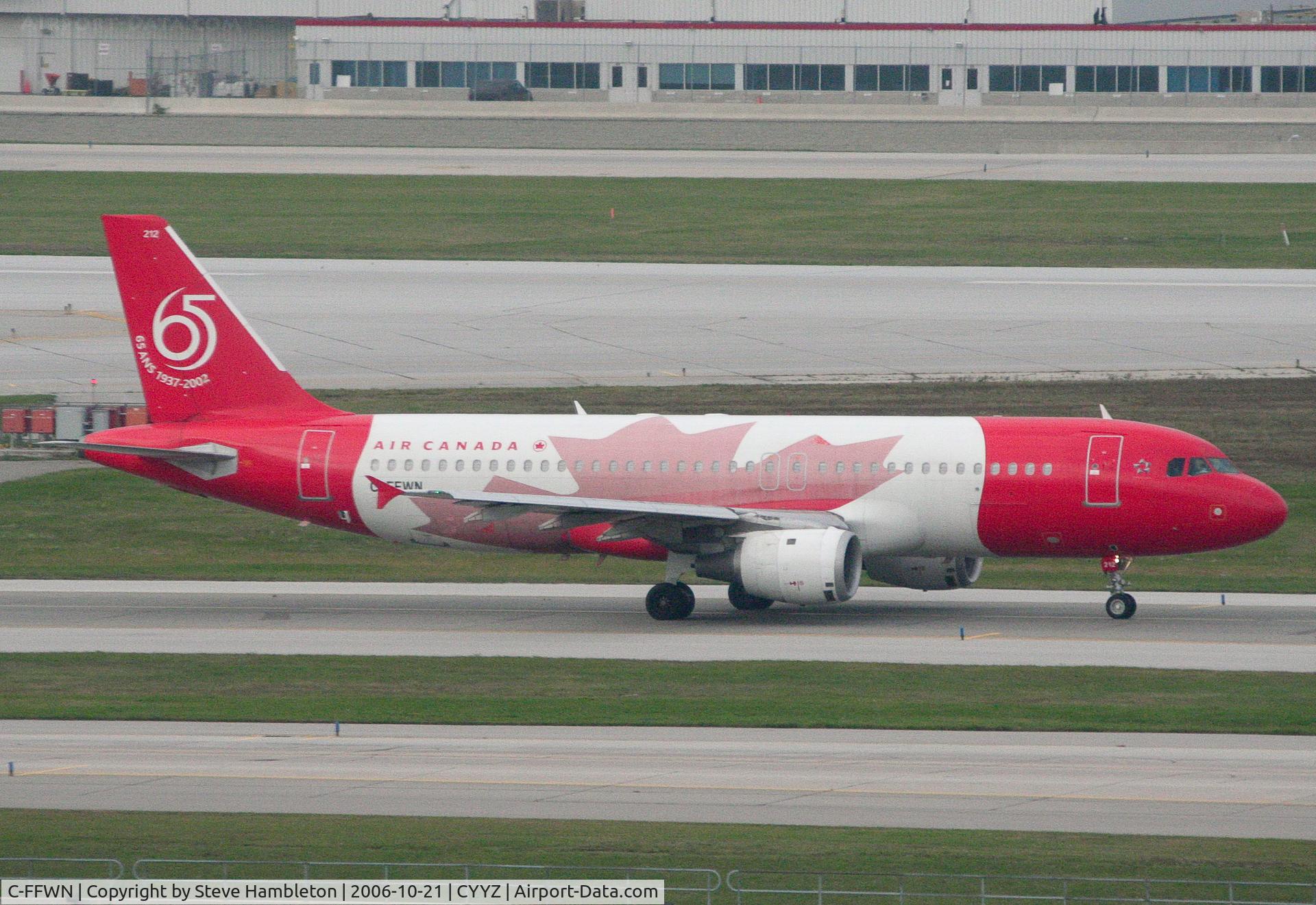 C-FFWN, 1991 Airbus A320-211 C/N 159, Taken from the bedroom window of the Sheraton Hotel