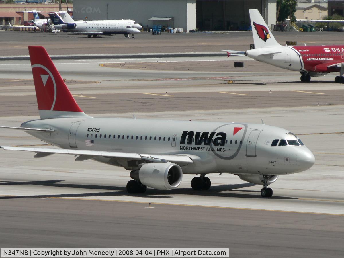 N347NB, 2002 Airbus A319-114 C/N 1800, Taxiing for 25R