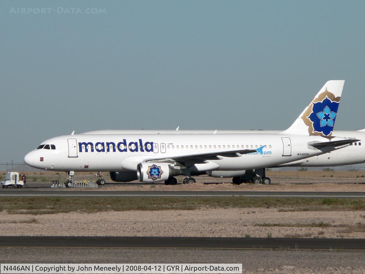 N446AN, 1993 Airbus A320-212 C/N 446, Mandala colors -  stored at GYR