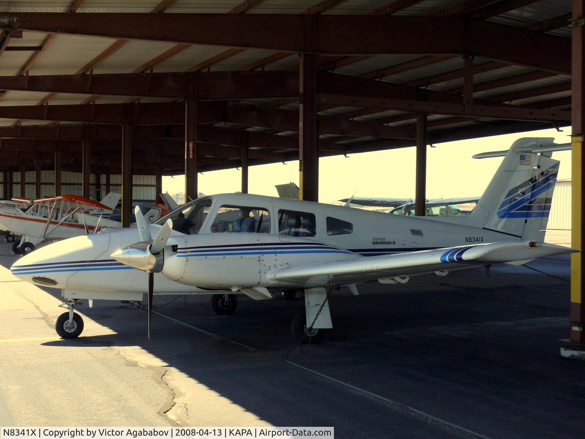 N8341X, Piper PA-44-180T Turbo Seminole C/N 44-8107043, Seminole parked at ramp Hotel