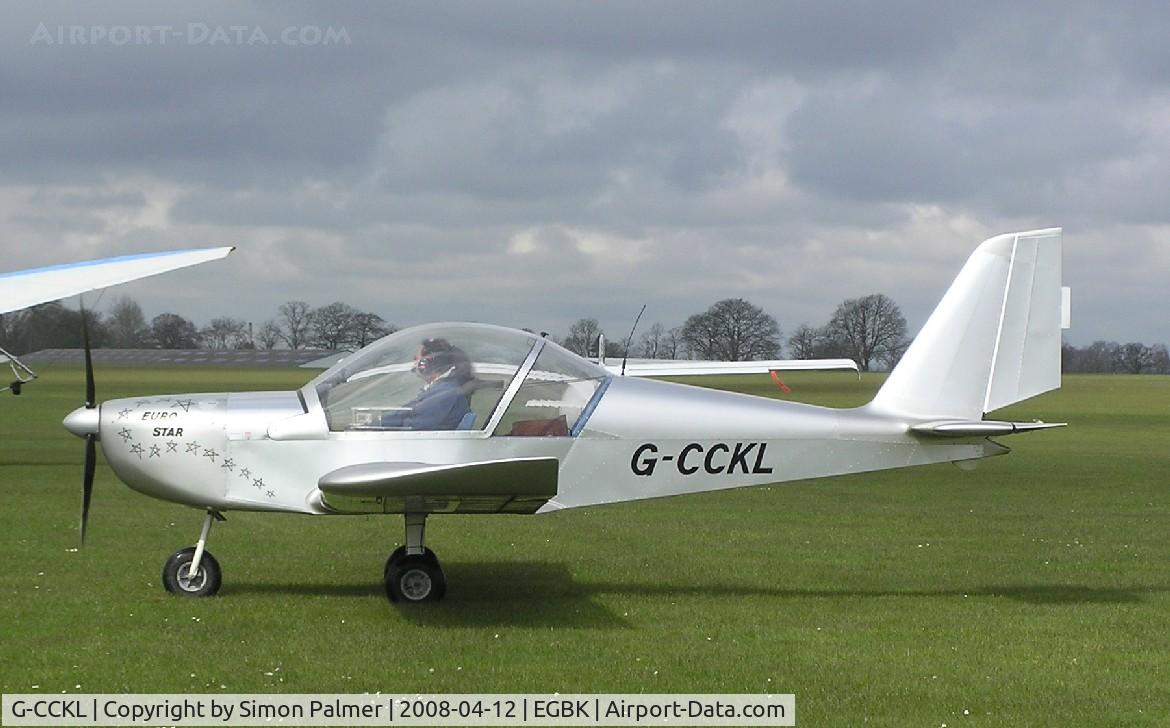 G-CCKL, 2003 Aerotechnik EV-97 Eurostar C/N PFA 315-14117, Eurostar arriving at Sywell