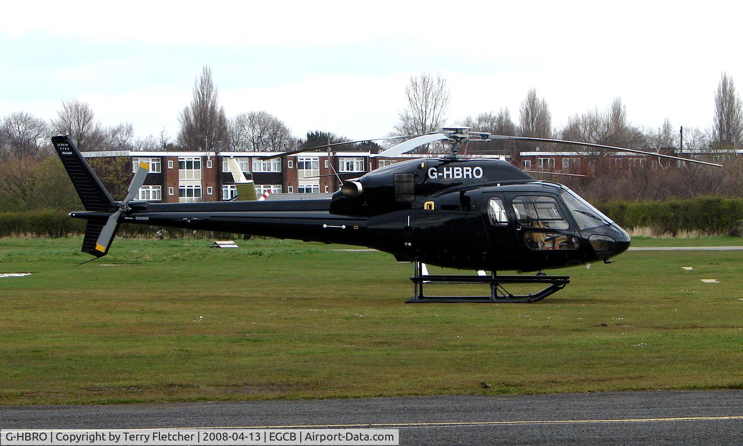 G-HBRO, 2007 Eurocopter AS-355NP Ecureuil 2 C/N 5755, One of 8 Helicopter vistors to Barton Airfield for the Manchester United v Arsenal Soccer match