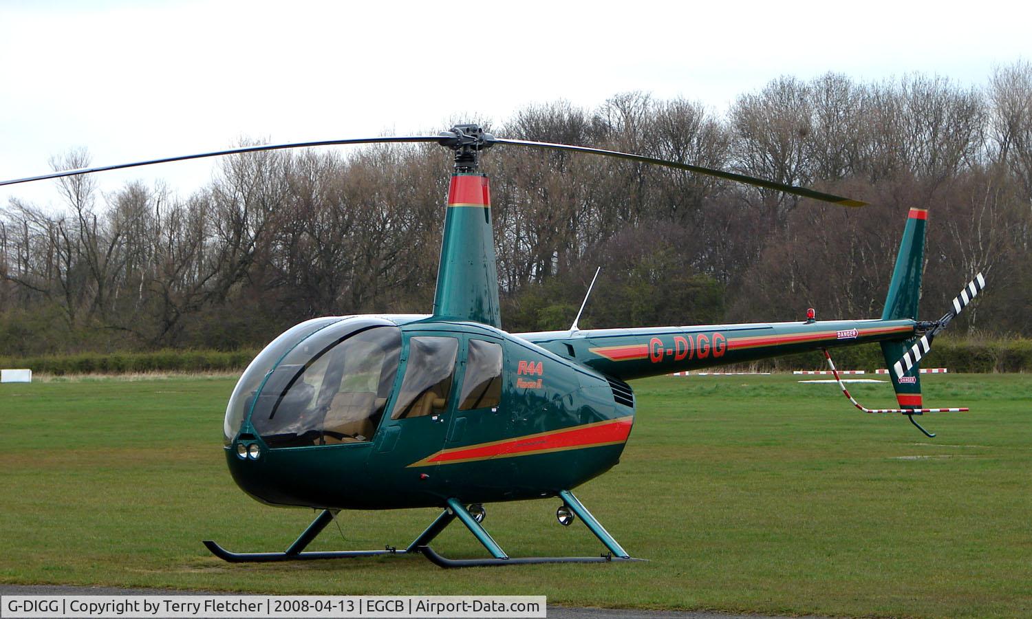 G-DIGG, 2007 Robinson R44 Raven II C/N 11904, One of 8 Helicopter vistors to Barton Airfield for the Manchester United v Arsenal Soccer match