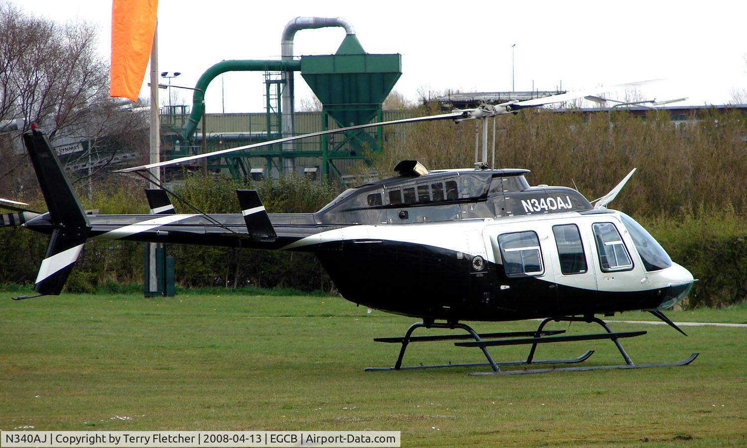 N340AJ, 1995 Bell 206L-4 LongRanger IV LongRanger C/N 52132, One of 8 Helicopter vistors to Barton Airfield for the Manchester United v Arsenal Soccer match
