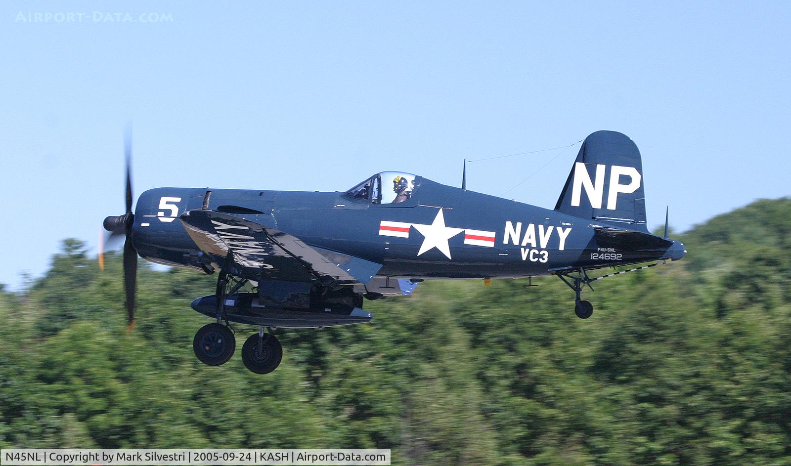 N45NL, 1951 Vought F4U-5NL Corsair C/N 124692, Daniel Webster College Airshow 2005