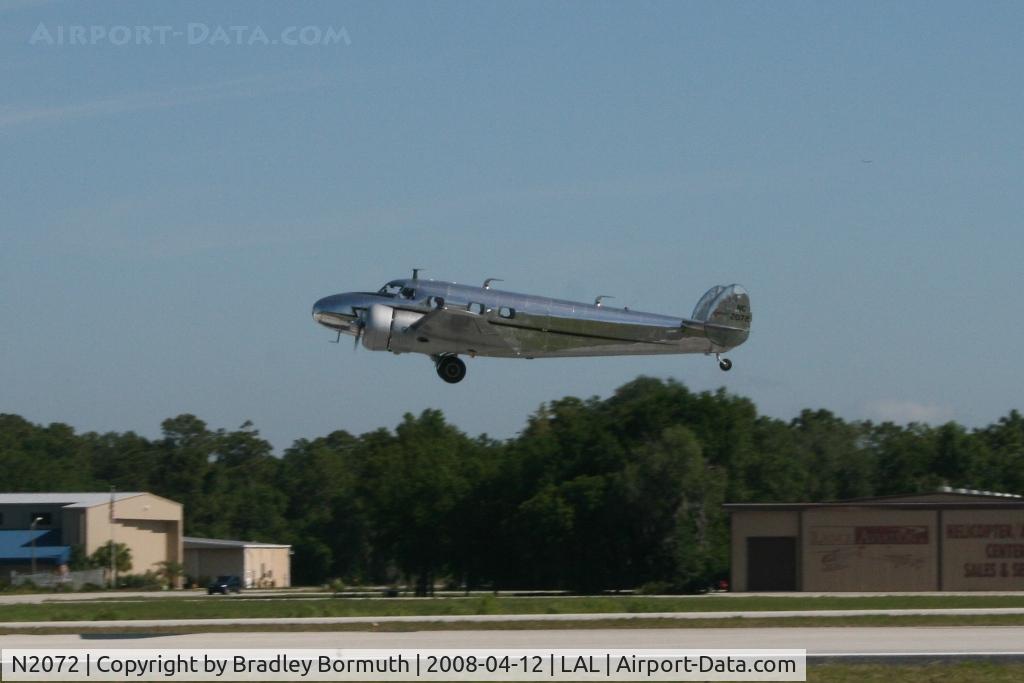 N2072, 1936 Lockheed 12A Electra Junior C/N 1208, Taken at the 2008 Sun-N-Fun Fly-In.