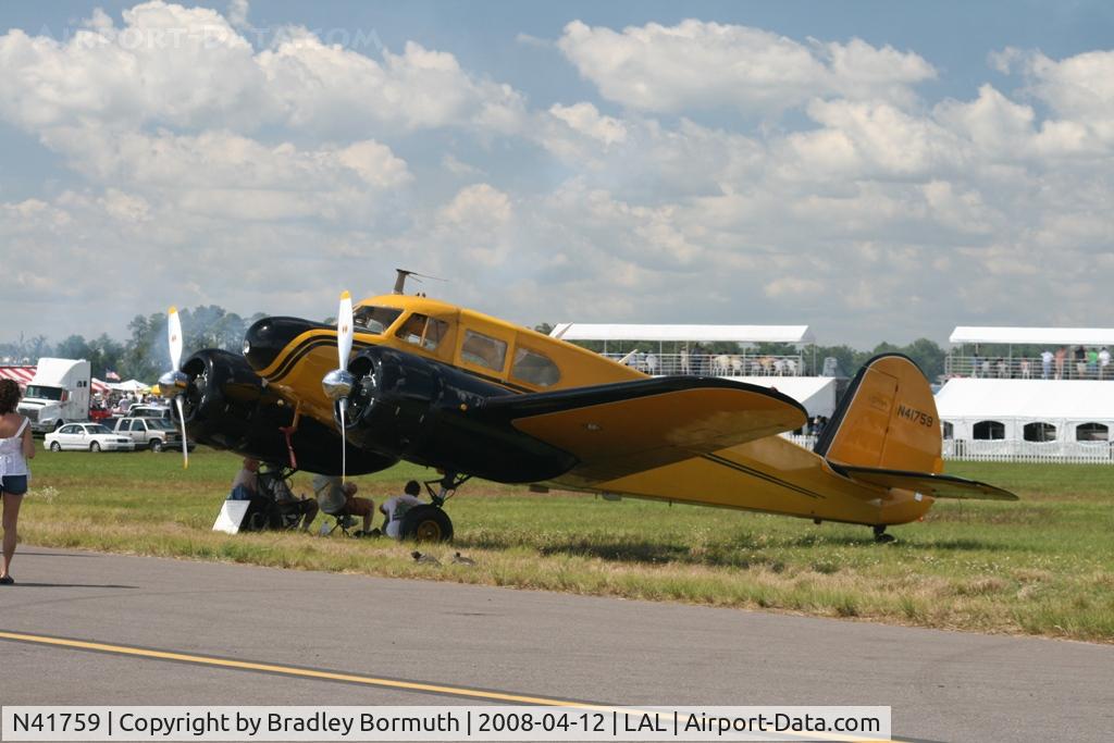 N41759, 1944 Cessna UC-78 (T-50) Bobcat C/N 5807, Taken at the 2008 Sun-N-Fun Fly-In.