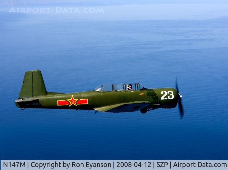 N147M, Nanchang CJ-6A C/N 4232020, Nanchang CJ-6A Over Pacific Ocean
