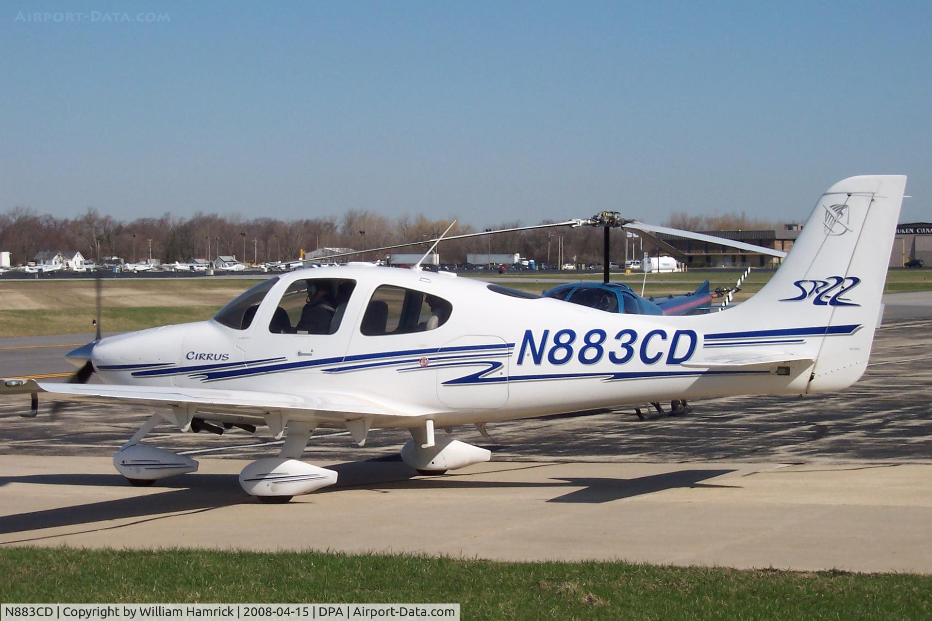 N883CD, Cirrus SR22 C/N 0532, Waiting to taxi at DuPage