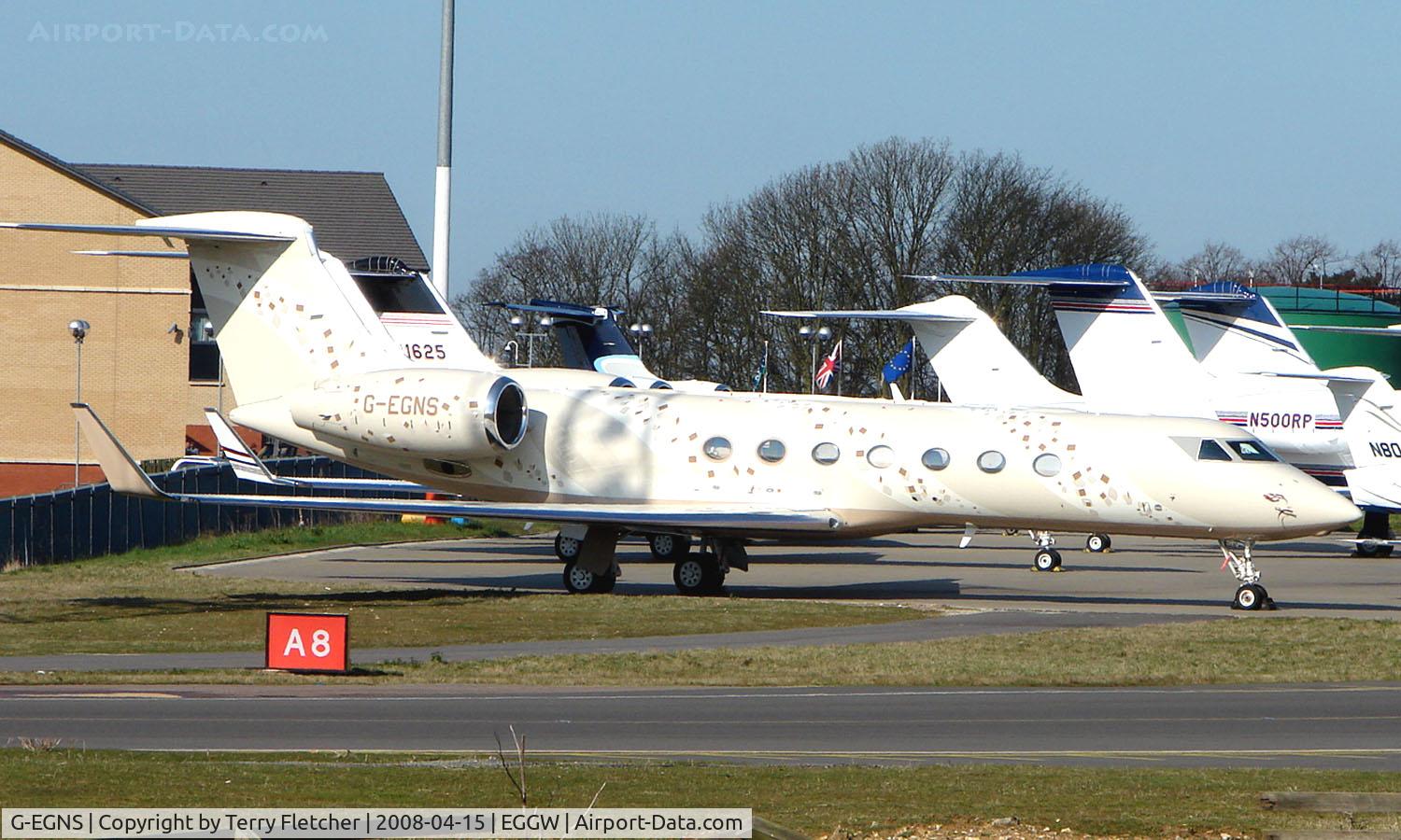 G-EGNS, 2008 Gulfstream Aerospace GV-SP (G550) C/N 5167, Unusual colour scheme on this recent addition to the British Register