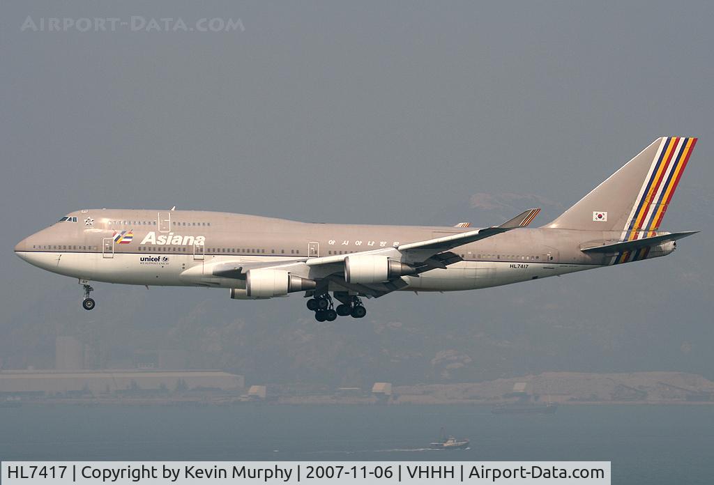 HL7417, 1993 Boeing 747-48EM(BDSF) C/N 25779, Asiana 747