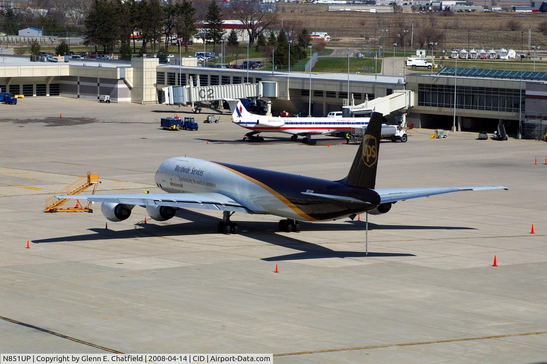 N851UP, 1969 Douglas DC-8-73F C/N 46051, Replacing a 757 for a day.  Seen from the tower