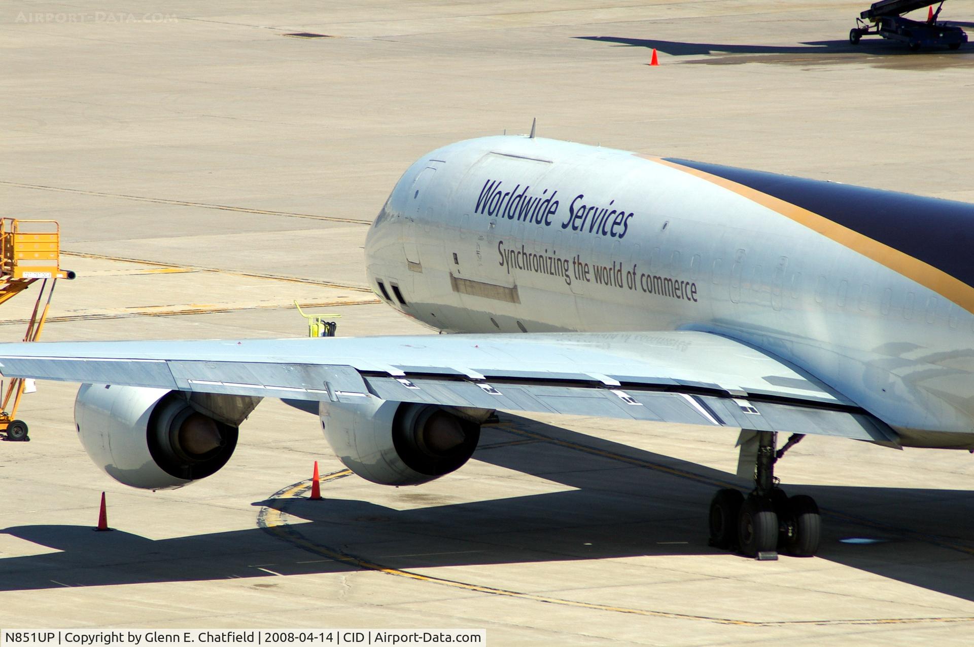 N851UP, 1969 Douglas DC-8-73F C/N 46051, Replacing a 757 for a day.  Seen from the tower