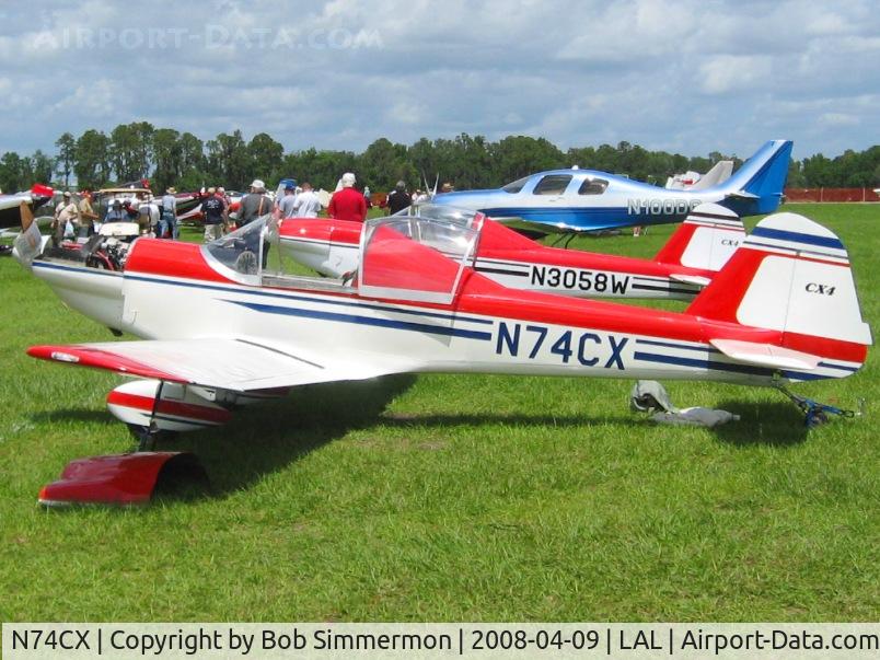 N74CX, 2008 Thatcher CX4 C/N 74, Sun N Fun 2008.  N3058W in the background is S/N 1.