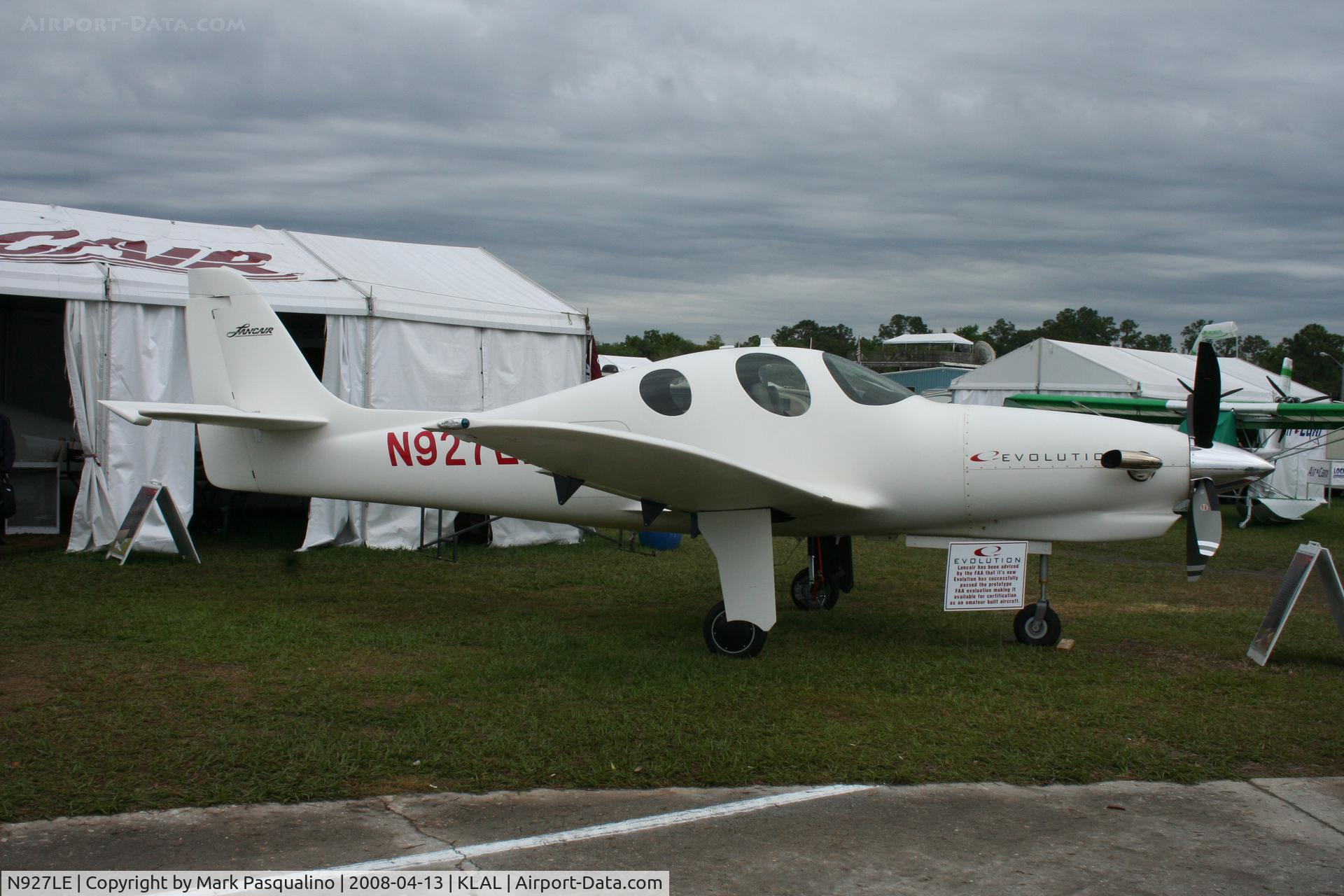 N927LE, 2008 Lancair Evolution C/N EVO-001, Jcb 5 Inc Evolution
