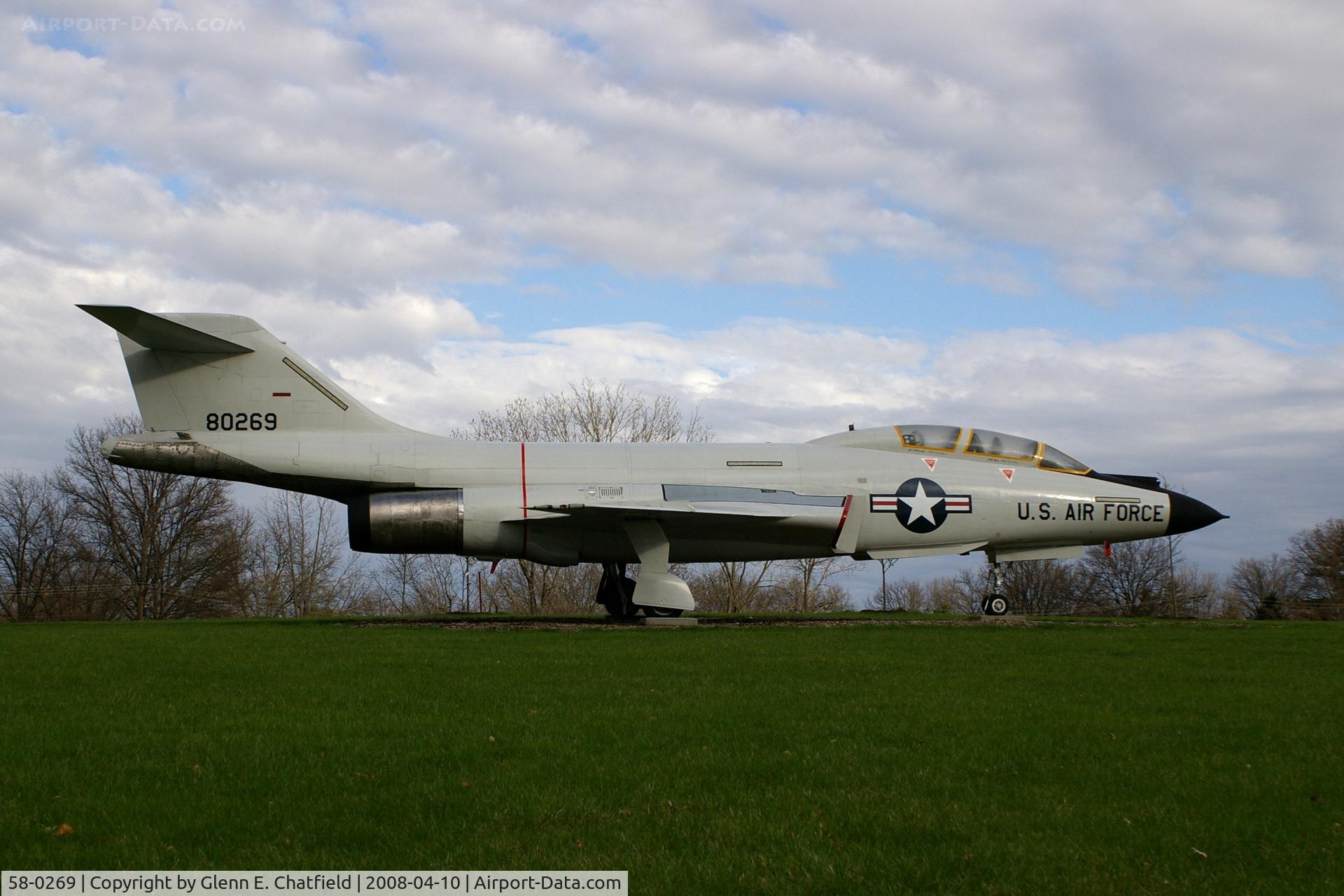 58-0269, 1958 McDonnell F-101F-106-MC Voodoo C/N 641, F-101F at Florissant, MO