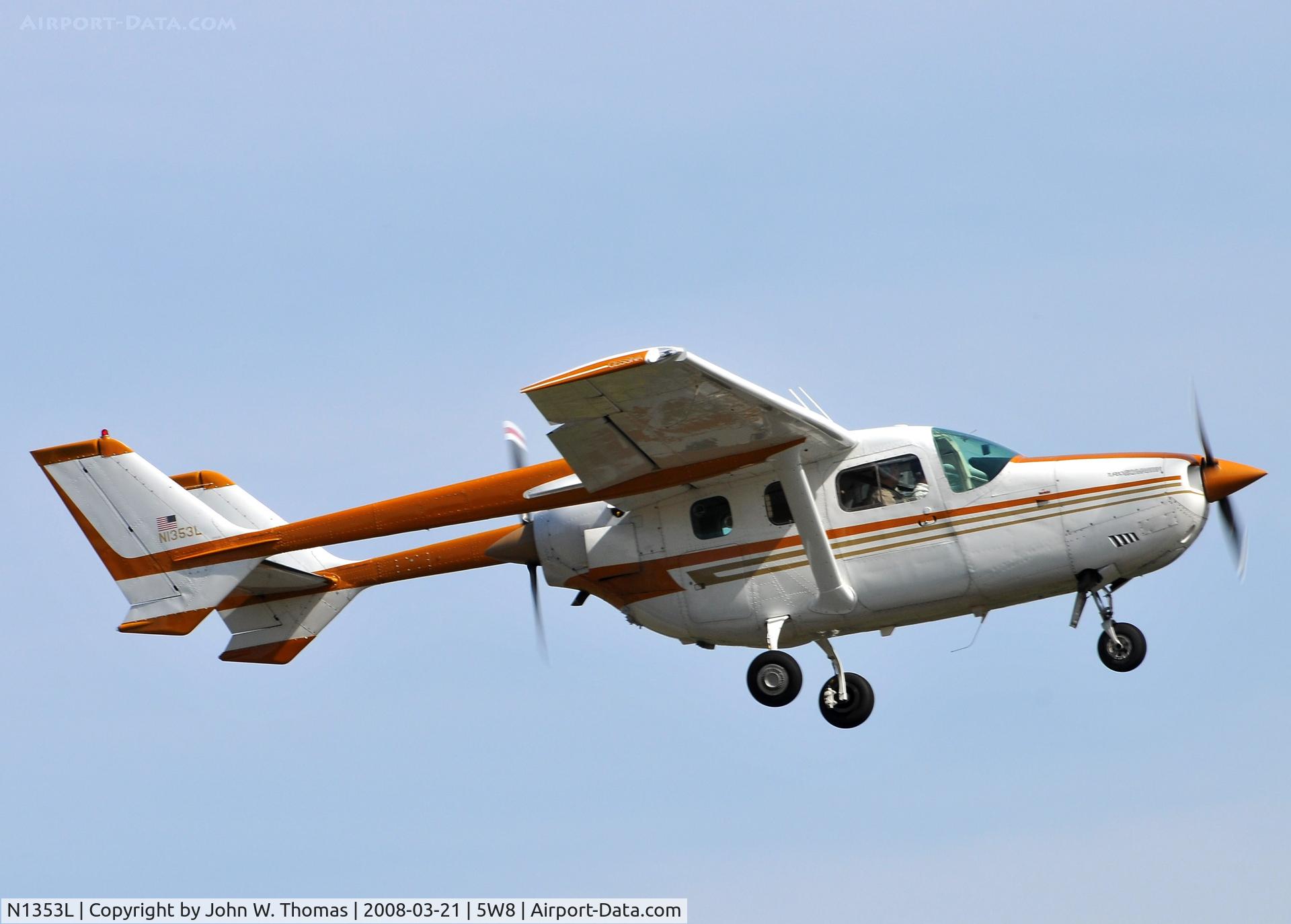 N1353L, 1978 Cessna T337H Turbo Skymaster C/N 33701845, Departing runway 22