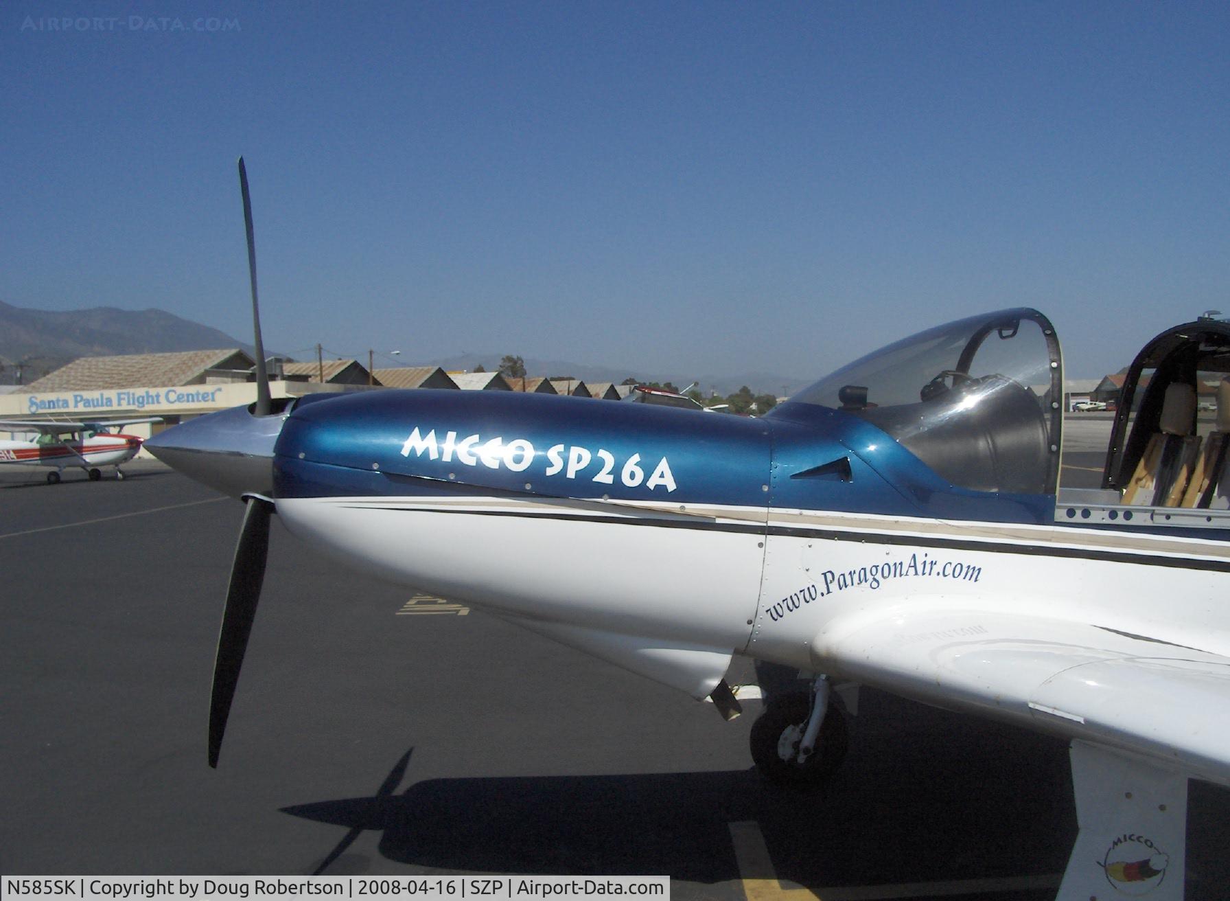 N585SK, 2003 Lanshe Aerospace Llc MAC-145B C/N 260013, 2003 Lanshe Aerospace LLC MAC-145B (Micco SP26A for Aerobatic), Lycoming IO-540-T4B5 260 Hp, engine cowl. A 4th generation aircraft derivation of original Meyers 145 with C145-2H 145 Hp. MAC-145>Micco SP20 200 Hp>Micco SP26 260 Hp>Micco SP26A Aerobatic