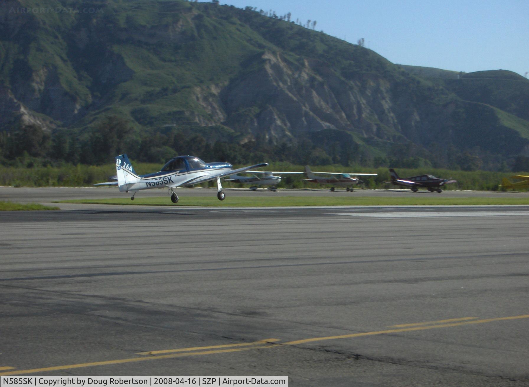 N585SK, 2003 Lanshe Aerospace Llc MAC-145B C/N 260013, 2003 Lanshe Aerospace LLC MAC-145B (Micco SP26A for Aerobatic), Lycoming IO-540-T4B5 260 Hp, takeoff Rwy 22, advanced aerobatics dual instruction flight to SZP's restricted aerobatic box.