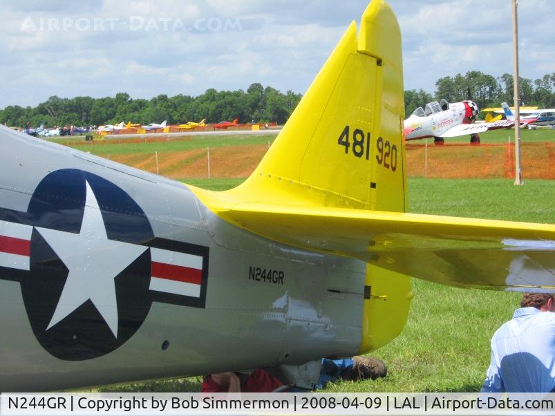 N244GR, 1944 North American AT-6F C/N 121-42642, Tail detail.  Sun N Fun 2008