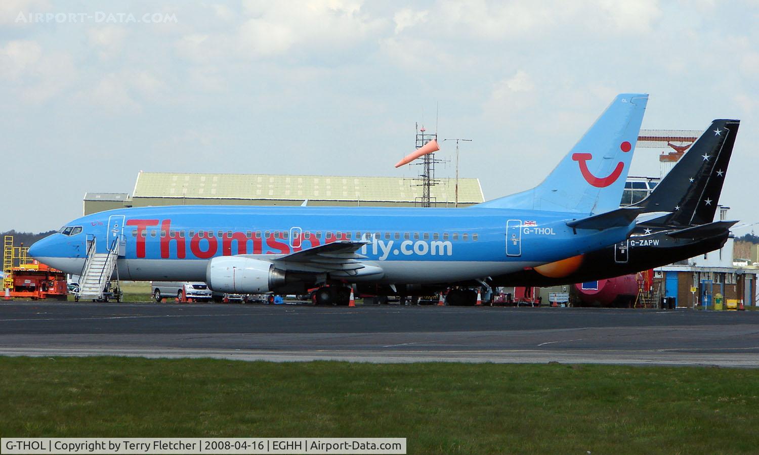 G-THOL, 1999 Boeing 737-36N C/N 28594, Thomson B737 awaits its next turn at Bournemouth