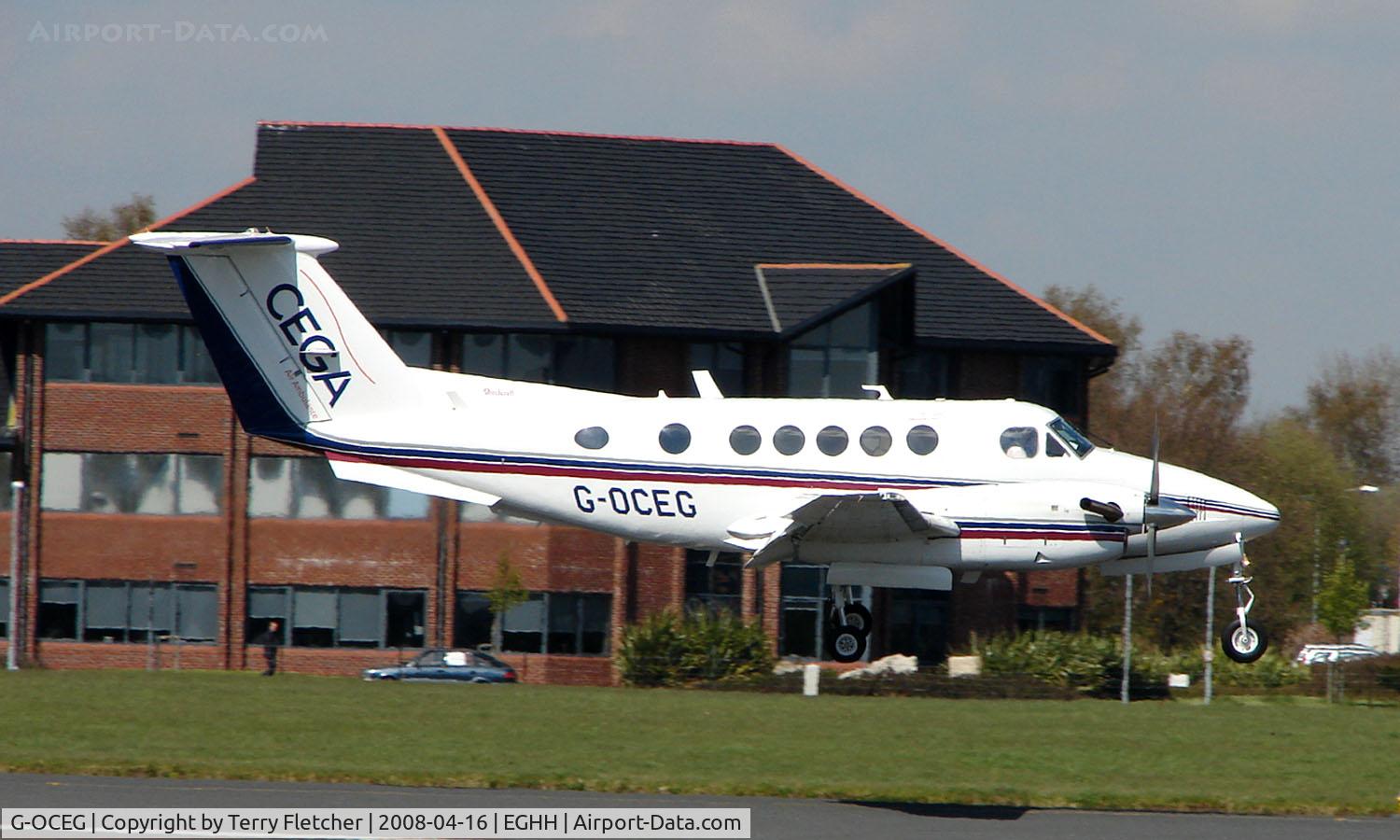 G-OCEG, 1980 Beech B200 King Air C/N BB-588, Cega's Beech 200 arriving at Bourne,outh in April 2008