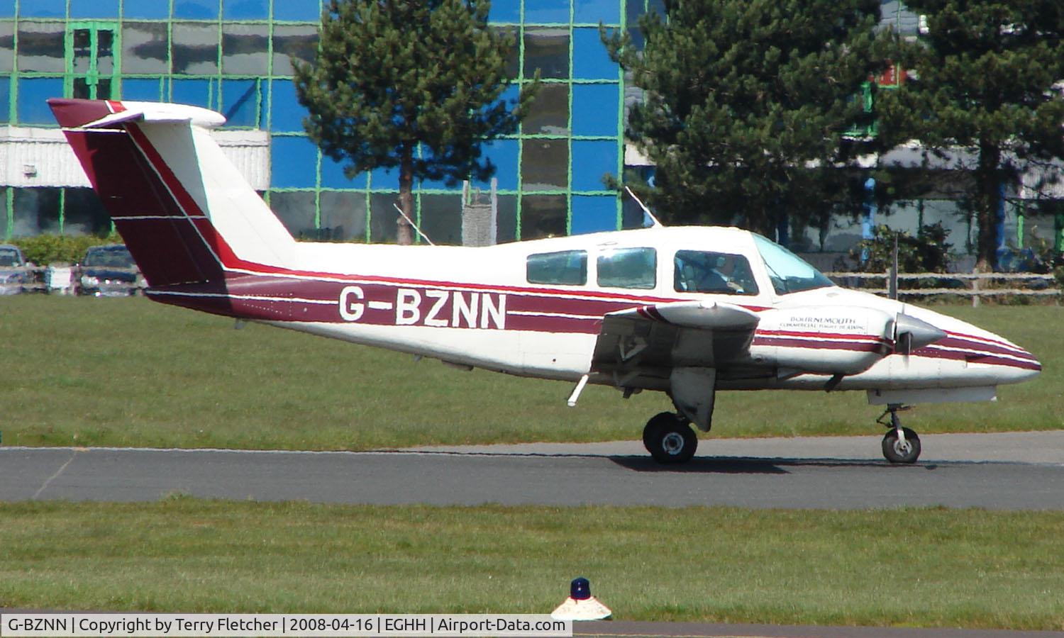 G-BZNN, 1980 Beech 76 Duchess C/N ME-343, Beech 76 about to depart Bournemouth