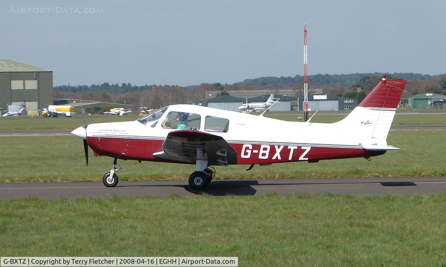 G-BXTZ, 1989 Piper PA-28-161 Cherokee Warrior II C/N 2841181, Piper Pa-28-161 taxies out for an afternoon sortie from Bournemouth