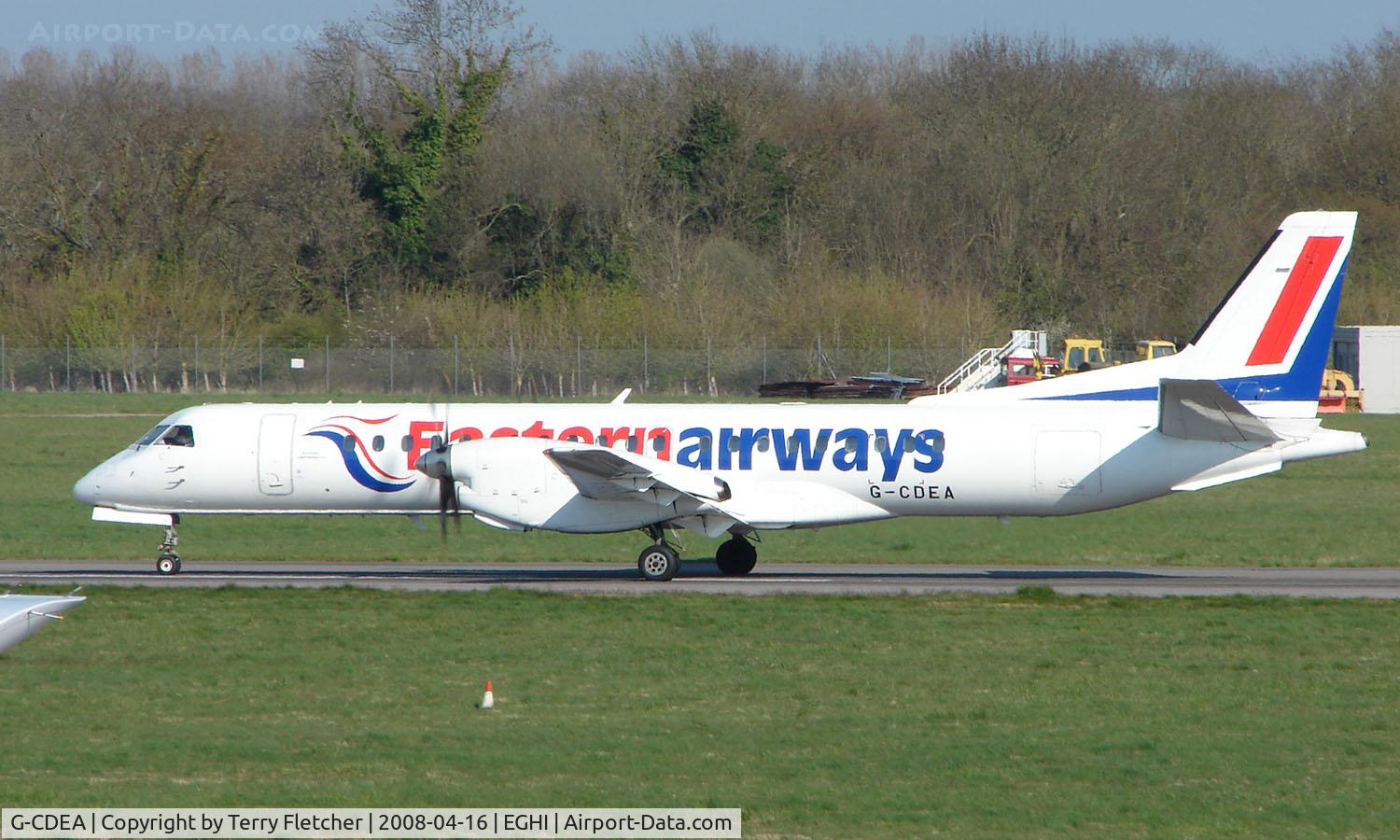 G-CDEA, 1994 Saab 2000 C/N 2000-009, Eastern Airways Saab 200 backtracking to the take-off point at Southampton