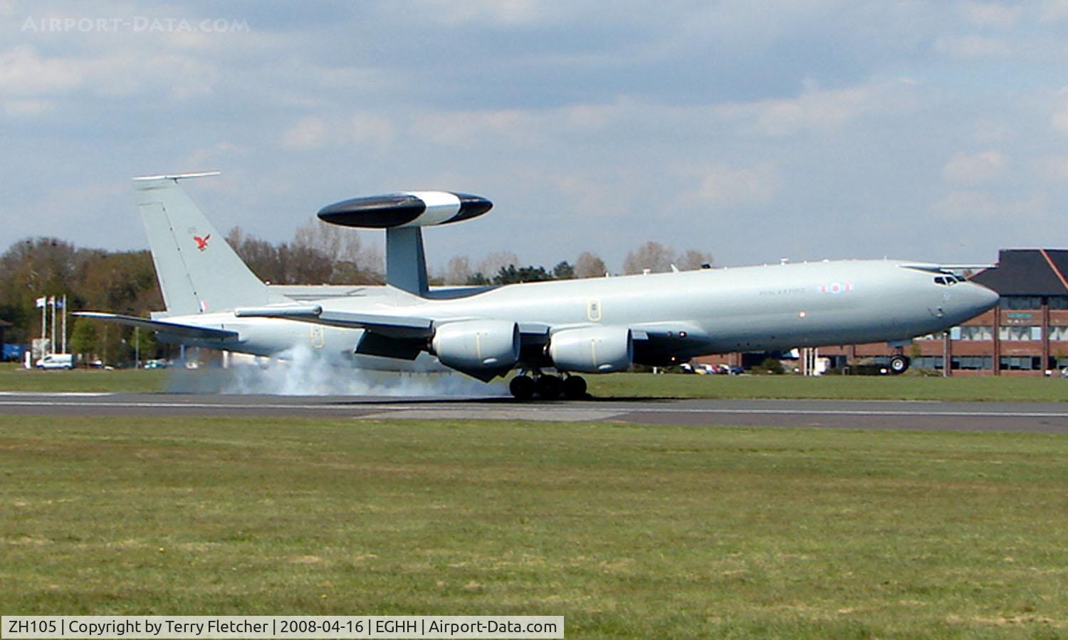 ZH105, 1991 Boeing E-3D Sentry AEW.1 C/N 24113, One of two AWACS E3 Sentries to land within the hour - breaking the monopoly of the local General Aviation scene